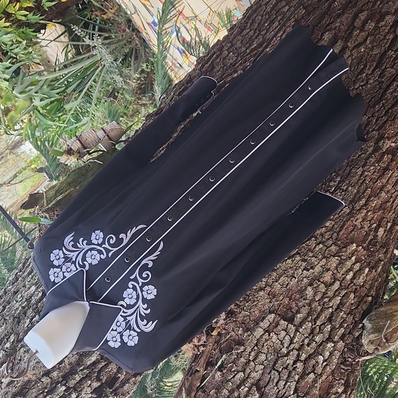 Women's Roper Black Western Shirt Dress Med - Picture 4 of 7